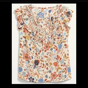 Old Navy | Ruffled Floral-Print Short-Sleeve Blouse | 3X | Like New
